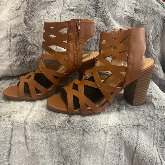 New York & Company Shoes - NY&C Chestnut Brown Open toe. 3 3/4 square heels. NWOT